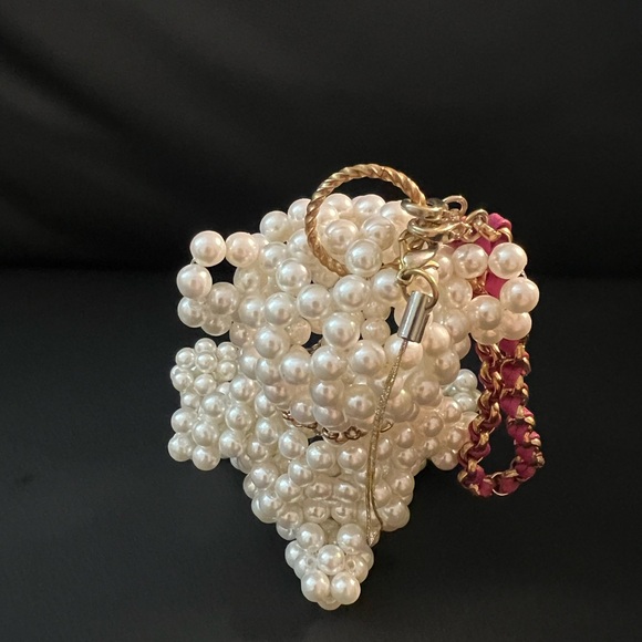 Pearl Beaded Teddy Bear Bag Charm - Picture 2 of 5